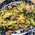 ねこちえ's cooksnap of when they made 水菜ベーコン卵炒め.