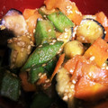 余接20's cooksnap of when they made 茄子とオクラのごま味噌炒め.