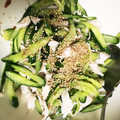 Pugまこちゃん's cooksnap of when they made ササミとキュウリの梅肉和え.