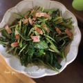 GoGo島みかん's cooksnap of when they made くうしん菜とベーコンのガーリック炒め.