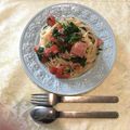 クックY6JH2B☆'s cooksnap of when they made モロヘイヤとトマトの冷製パスタ.