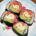 こげ岡's cooksnap of when they made ひな祭りカラー❀三色太巻き寿司.