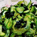 ずっこけ123's cooksnap of when they made ゴーヤときゅうりの酢の物.