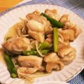 しろもつ's cooksnap of when they made アスパラと鶏肉の塩味炒め♪︎.