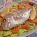 rie-tin's cooksnap of when they made 超簡単手抜きで絶品！お魚（鯛）の酒蒸し.