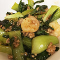 とんぺいおじさん's cooksnap of when they made ちんげん菜と小えびの挽き肉炒め.