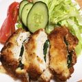 おもち0612's cooksnap of when they made 鶏むね肉で揚げ焼きチーズチキンカツ.