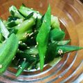 にゃ★にゃ's cooksnap of when they made *胡瓜とオクラのナムル*.