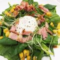 フジぽん's cooksnap of when they made ほうれん草とベーコンのサラダ~温玉のせ~.