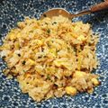 みい５２１２'s cooksnap of when they made 餃子の具の残りと冷ご飯で炒飯.