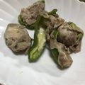美結ママmukku☆'s cooksnap of when they made ピーマン大量消費！チーズイン肉巻き.