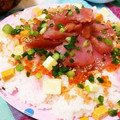 小夏ﾁｬﾝ's cooksnap of when they made まぐろ生ハムのちらし寿司.