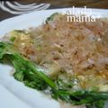 豆と野菜's cooksnap of when they made 春菊とお餅のおかかピザ.