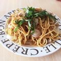 walnut10's cooksnap of when they made 豚バラのバター醤油パスタ～大葉乗せ～.