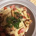 まりもひよこ's cooksnap of when they made 超簡単です☆大葉と木ノ子の和風パスタ♪.