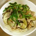 お塩と砂糖's cooksnap of when they made ちょい辛ひやむぎ♪茄子と豚肉のっけ盛り.