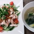 つぼみの's cooksnap of when they made 鶏むね肉のバンバンジーとスープ【節約】.