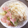 りっくんママ66's cooksnap of when they made ロメインレタスとハムのマヨ炒め&ピラフ♡.