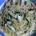 kamemii's cooksnap of when they made きのことチキンのクリームスパゲッティ.