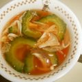 白いぐれーぷ's cooksnap of when they made ゴーヤチャンプル風☆キムチスープ.