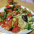 okazakana's cooksnap of when they made 焼きなすとトマトと胡瓜の和風冷製パスタ.