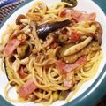 愛ひろ's cooksnap of when they made なすとベーコンの和風ペペロンチーノ.