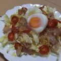 きらり流れ星's cooksnap of when they made ベーコンとたまごの居酒屋風サラダ.
