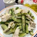 フジぽん's cooksnap of when they made 便秘解消☆キウイ&焼きオクラのサラダ.