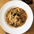 ビビ♡'s cooksnap of when they made ほうれん草ベーコンの和風バター醤油パスタ.