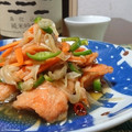ダイナマイト漆黒's cooksnap of when they made さっぱりおいしい、サケの南蛮漬け♪.