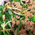 キズナオー's cooksnap of when they made 豚ひき肉ともやし・ニラ炒め.