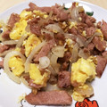 ⭐️タスケン's cooksnap of when they made スパムと玉ねぎのふわふわ卵炒め.