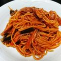 クック3MQ7LP☆'s cooksnap of when they made 茹でずに簡単！ツナとナスのトマトパスタ.