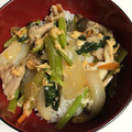 まゆまルイ's cooksnap of when they made 豚肉としめじ、小松菜の、オイスターソース.