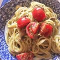 nosacook's cooksnap of when they made ジェノベーゼソースとトマトのパスタ.