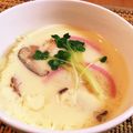 ぱんだ食堂★'s cooksnap of when they made シンプル！【ホタテと三つ葉の茶碗蒸し】.
