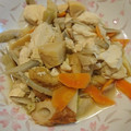 Tusentakk's cooksnap of when they made 蓮根とチンゲン菜と豆腐 油揚げの煮物❀.