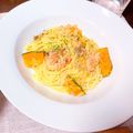 midorili's cooksnap of when they made 簡単＊かぼちゃと鮭のクリームパスタ.