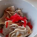 ゆのほなッチ★'s cooksnap of when they made 箸が止まらない！高まる〜！紅生姜餃子丼！.