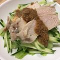 ポメちょん's cooksnap of when they made 蒸し鶏の辛子ごま醤油.