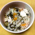 kikyomama's cooksnap of when they made 麺つゆでぱぱっと♪ささみ高菜炊き込みご飯.