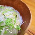 rakuen's cooksnap of when they made チンゲン菜と春雨のスープ.