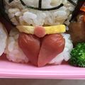 ☆たまり☆'s cooksnap of when they made キャラ弁 赤ウィンナーでcuteハート♡.