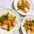 ふたごゆき's cooksnap of when they made 秋鮭の野菜たっぷり青じそドレあんかけ.