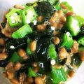 ユーロン's cooksnap of when they made ご飯のお供に！オクラ納豆ワカメの和え物.