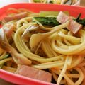 のりてぃｓｘ's cooksnap of when they made マイタケと小松菜とベーコンのパスタ.