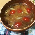 arippy's cooksnap of when they made みょうが香る＊ミニトマトの味噌汁＊.