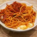 かんちゃんᙏ̤̫⑅'s cooksnap of when they made 昔懐かしい鉄板ナポリタン.