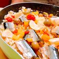 mint's cooksnap of when they made 秋のパーティ♪秋刀魚のフライパンパエリア.