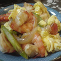 みほー♪'s cooksnap of when they made 海老とアスパラ、キクラゲの中華風卵炒め.